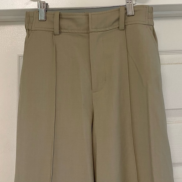 Jonathan Simkhai Neutral Pleated Wide Leg Trousers - Picture 2 of 6